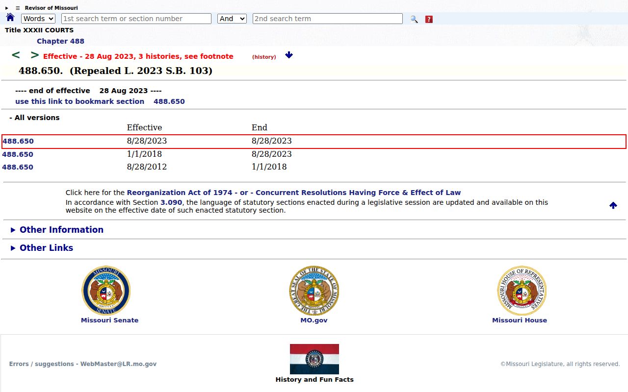Lafayette County civil docket records and Missouri expungement statute